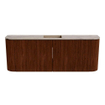 Mondiaz JOYA-DLUX Meuble de salle de bains 113,2cm - arrondis gauche et droite couleur Ruby - Vasque FAYE position Milieu 1 trou de robinet couleur Arena SW1425329