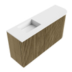 Mondiaz JOYA 81.6cm meuble de salle de bains - arrondi droit couleur Dusk - Vasque FAYE position Gauche Sans trou de robinet couleur Talc SW1421677