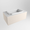 ENSEMBLE DE MEUBLE DE SALLE DE BAIN MONDIAZ ERIN - 80cm - Lin - 1 tiroir - lavabo centré - 1 trou de robinet - Talc SW696458