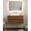 Mondiaz VICA ensemble de meuble de salle de bain - 100cm - meuble sous-vasque repos - 2 tiroirs - lavabo cloud milieu - sans trou de robinet version XL 60cm de haut SW1089702