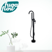 FugaFlow Eccelente Sobrado Robinet de bain hors sol 107.8cm avec douchette Noir mat SW1123184