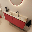 MONDIAZ TURE-DLUX Meuble toilette - 100cm - Fire - EDEN - vasque Frappe - position centrale - 1 trou de robinet SW1102741