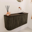 Mondiaz JOYA 81.6cm toiletmeubel - ronding links kleur Shadow - Wastafel FAYE positie Rechts Zonder kraangat kleur Urban. SW1421552