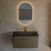 Mondiaz KURVE Ensemble meuble de salle de bains - 80x46x40cm - 1 tiroir - lavabo solid surface - central - 1 trou de robinet - Shadow SW1414189