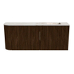 Mondiaz JOYA-DLUX 101.6cm meuble de salle de bains - arrondi gauche couleur Walnut - Vasque FAYE position Droite 1 trou de robinet couleur Frappe. SW1422315