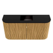 Mondiaz JOYA 83.2cm toiletmeubel - ronding links en rechts kleur Oak - Wastafel FAYE positie Midden 1 kraangat kleur Urban. SW1421235