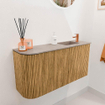 Mondiaz JOYA-DLUX 81.6cm toiletmeubel - ronding links kleur Oak - Wastafel FAYE positie Rechts 1 kraangat kleur Saba. SW1424194