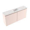 MONDIAZ TURE-DLUX Meuble toilette - 100cm - Rosee - EDEN - vasque Ostra - position centrale - sans trou de robinet SW1105038