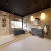 MONDIAZ VICA-DLUX Ensemble meuble de salle de bains - 100cm - meuble bas plata - 2 tiroirs - lavabo encastré cloud gauche - 1 trou de robinet - version hauteur 60cm - glace SW1088326