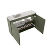 MONDIAZ TURE-DLUX Meuble toilette - 80cm - Army - EDEN - vasque Glace - position gauche - 1 trou de robinet SW1103146