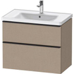 Duravit D-neo Meuble sous vasque 78.4x45.2x62.5cm 2 tiroirs Lin mat SW641212