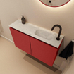 MONDIAZ TURE-DLUX meuble de toilette 80 cm Fire. EDEN lavabo Opalo position droite. Avec 1 trou de robinet. SW1104310