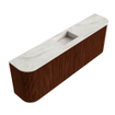 Mondiaz JOYA-DLUX 123.2cm toiletmeubel - ronding links en rechts kleur Ruby - Wastafel FAYE positie Midden 1 kraangat kleur Ostra. SW1423830