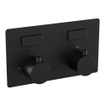 BRAUER Black Edition thermostatische inbouw badkraan - drukknoppen SET 04 - badvulcombinatie - 3 standen handdouche - doucheslang - wandaansluitbocht - zwart mat SW925414
