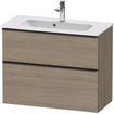 Duravit D-neo Meuble sous vasque 81x37.2x62.5cm 2 tiroirs Chêne (terra) mat SW641115