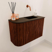 Mondiaz JOYA 61.6cm meuble de salle de bains - arrondi gauche couleur Ruby - Vasque FAYE position Droite Sans trou de robinet couleur Urban SW1421853