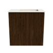 Mondiaz JOYA-DLUX Meuble de toilette 40cm - couleur Walnut - Lavabo FAYE position Droite Sans trou de robinet couleur Meli. SW1424378