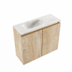 MONDIAZ TURE-DLUX Meuble toilette - 60cm - Washed Oak - EDEN - vasque Ostra - position gauche - 1 trou de robinet SW1105141