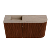 Mondiaz JOYA-DLUX Meuble de salle de bains 81,6cm - arrondi droit couleur Ruby - Vasque FAYE position Gauche 1 trou de robinet couleur Saba. SW1425612