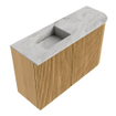 Mondiaz JOYA-DLUX 71.6cm toiletmeubel - ronding rechts kleur Oak - Wastafel FAYE positie Links Zonder kraangat kleur Glace. SW1421993