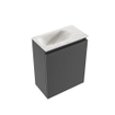 MONDIAZ TURE-DLUX Meuble WC 40 cm Dark Grey. EDEN lavabo Ostra position gauche. Sans trou de robinet. SW1104824