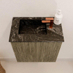 Mondiaz JOYA-DLUX 40cm toiletmeubel - kleur Dusk - Wastafel FAYE positie Links 1 kraangat kleur Lava. SW1423207