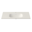 Saniclass Flow Meubelwastafel - 101x46x1.2cm - overloop - 1 wasbak midden - 1 kraangat - solid surface wit mat SW1174115
