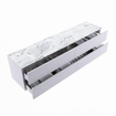 MONDIAZ VICA-DLUX Ensemble meuble de salle de bains - 200cm - meuble sous-vasque cale - 4 tiroirs - lavabo encastré cloud gauche - sans trous de robinetterie - version hauteur 60cm - glace SW1088410