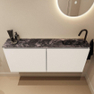 MONDIAZ TURE-DLUX Meuble toilette - 120cm - Talc - EDEN - vasque Lava - position droite - 1 trou de robinet SW1103650