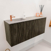 Mondiaz JOYA-DLUX 90cm toiletmeubel - kleur Shadow - Wastafel FAYE positie Links 1 kraangat kleur Glace. SW1422756