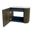 Mondiaz JOYA-DLUX 51.6cm toiletmeubel - ronding rechts kleur Shadow - Wastafel FAYE positie Links 1 kraangat kleur Meli. SW1424901