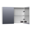 BRAUER Plain Spiegelkast - 100x70x15cm - 2 links/rechtsdraaiende spiegeldeuren - MDF - mat wit SW393040