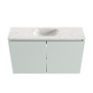 MONDIAZ TURE-DLUX Meuble toilette - 80cm - Greey - EDEN - vasque Ostra - position centrale - sans trou de robinet SW1104851