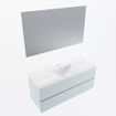 Mondiaz VICA ensemble de meuble de salle de bain - 120cm - meuble sous-vasque argile - 2 tiroirs - lavabo denia milieu - 1 trou de robinet - couleur Blanc Brillant - miroir LED - version XL 60cm haut SW1091918