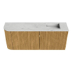 Mondiaz JOYA-DLUX 101.6cm toiletmeubel - ronding links kleur Oak - Wastafel FAYE positie Rechts 1 kraangat kleur Opalo. SW1422168