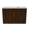 Mondiaz JOYA-DLUX 60cm toiletmeubel - kleur Walnut - Wastafel FAYE positie Midden 1 kraangat kleur Opalo. SW1422555