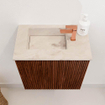 Mondiaz JOYA-DLUX Meuble de salle de bains 40cm - couleur Ruby - Vasque FAYE position Gauche 1 trou de robinet couleur Frappe. SW1423448