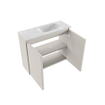 MONDIAZ TURE-DLUX Meuble toilette - 60cm - Linen - EDEN - vasque Opalo - position droite - sans trou de robinet SW1104376