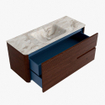 Mondiaz CIRO-DLUX Meuble de salle de bains - 120x45x50cm - Vasque solid surface Frappe - 1 lavabo Centré - 1 trou de robinet - 2 tiroirs - Ruby SW1531303