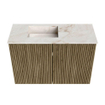 Mondiaz JOYA-DLUX 60cm toiletmeubel - kleur Dusk - Wastafel FAYE positie Links 1 kraangat kleur Frappe. SW1423049