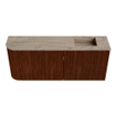 Mondiaz JOYA-DLUX Meuble de salle de bains 101.6cm - arrondi gauche couleur Ruby - Vasque FAYE position Droite Sans trou de robinet couleur Arena SW1425306