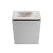 MONDIAZ TURE-DLUX Meuble toilette - 40cm - Plata - EDEN - vasque Glace - position gauche - sans trou de robinet SW1103424