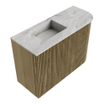 Mondiaz JOYA-DLUX Meuble de salle de bains 61,6cm - arrondi droit couleur Dusk - Vasque FAYE position Gauche Sans trou de robinet couleur Glace SW1423180