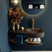 MONDIAZ RIVA Ensemble de meuble salle de bain - 100x50x5.8cm - 0 tiroirs - Urban mat - 1 trou de robinet - lavabo à droite - solid surface urban SW703358