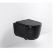 QeramiQ Dely Swirl Ensemble WC - 36.3x51.7cm - réservoir encastré Geberit UP320 - avec cadre Burda - abattant 35mm - plaque de commande anthracite mat - boutons ronds - noir mat SW1164776