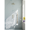 Fortifura Nebbio Regendoucheset - inbouwkraan - inbouwdeel - wandaansluitbocht- doucheslang metaal - staafhanddouche - 35cm wandarm - 30cm ronde hoofddouche - geborsteld messing PVD (goud) SW1237966
