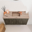 Mondiaz JOYA-DLUX 70cm toiletmeubel - kleur Shadow - Wastafel FAYE positie Midden 1 kraangat kleur Arena. SW1424798