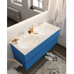 Mondiaz VICA ensemble de meuble de salle de bain - 120cm - meuble sous-vasque jeans - 4 tiroirs - lavabo moon double - 2 trous de robinet - version XL 60cm de haut SW1090965