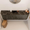Mondiaz JOYA-DLUX Meuble de salle de bains 123,2cm - arrondi gauche et droite couleur Shadow - Vasque FAYE position Milieu 1 trou de robinet couleur Lava SW1422876
