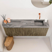 Mondiaz JOYA-DLUX 111.6cm toiletmeubel - ronding links kleur Dusk - Wastafel FAYE positie Rechts Zonder kraangat kleur Sombra. SW1426176